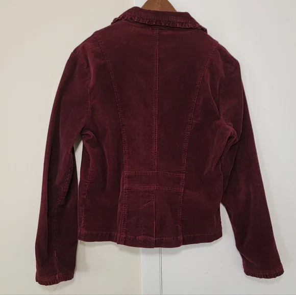 Sashimi Corduroy Jacket Button Maroon Dark Wine Red Burgundy Y2K 2000 - Picture 7 of 7